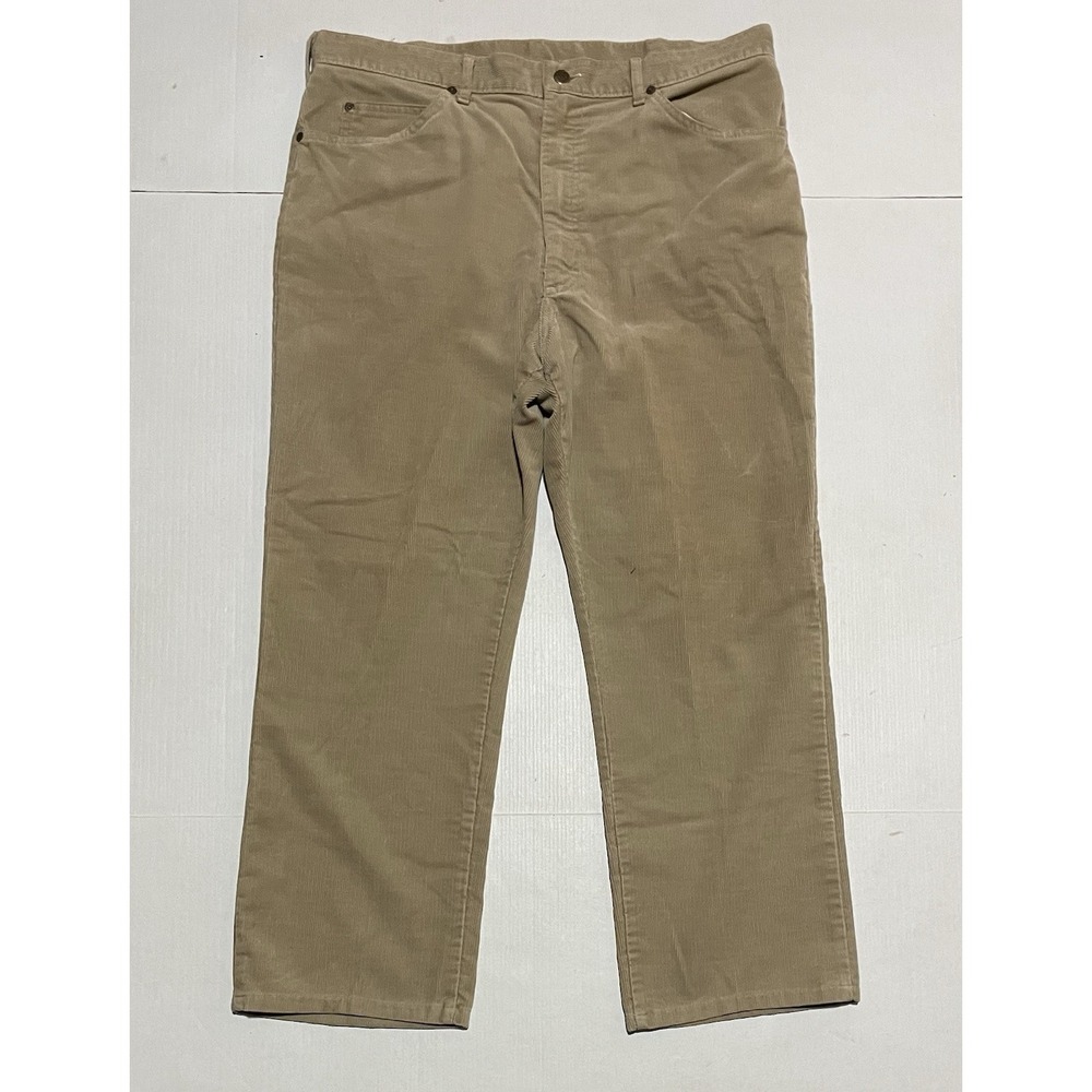 Vintage Lee Mens 38 X 26 Beige Tan Corduroy Pants USA Straight Leg Made in USA